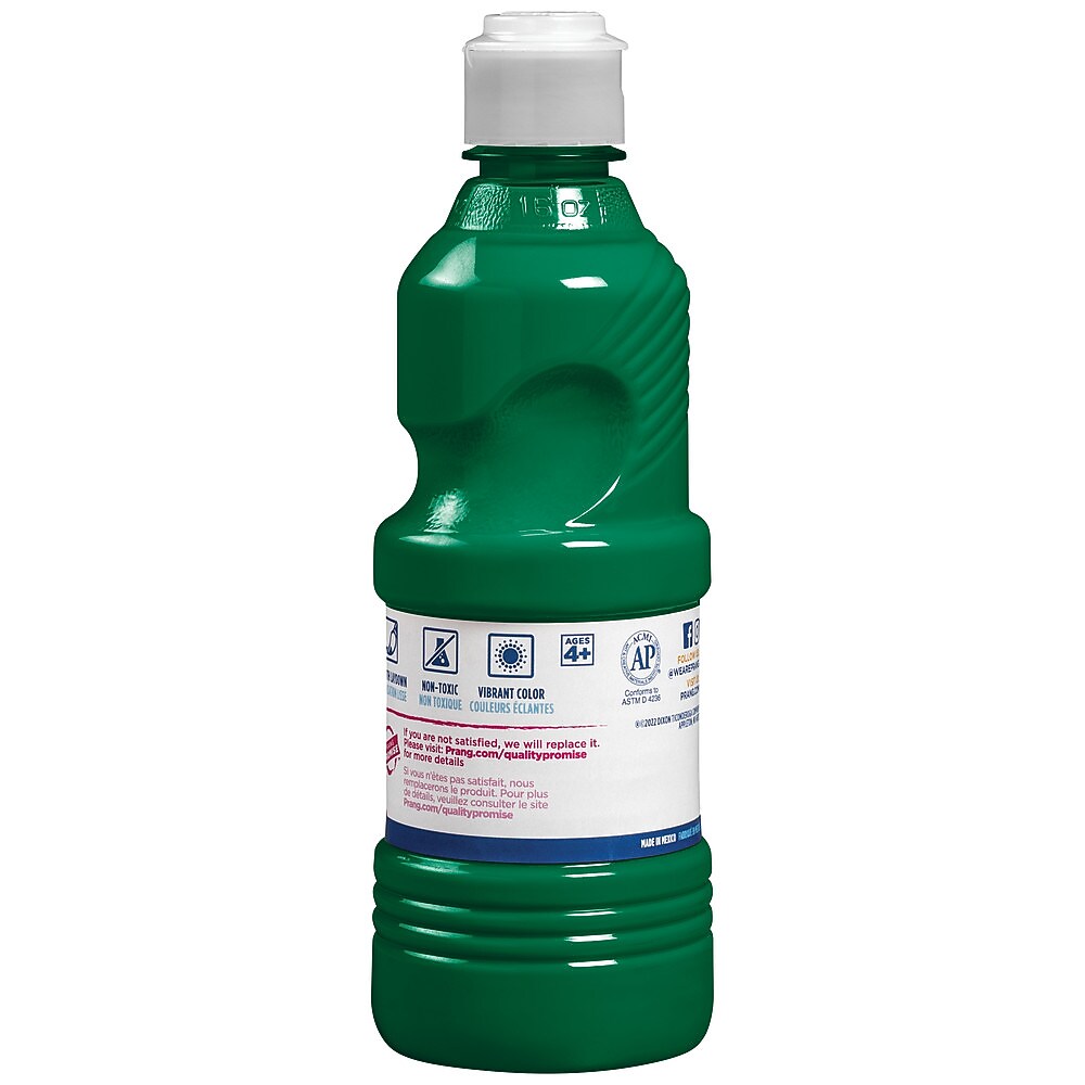 Prang Ready-to-Use Washable Tempera Paint, Green, 16 oz. (21604S)