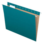 Pendaflex Recycled Hanging File Folders, 1/5 Tab, Letter Size, Teal, 25/Box (81614)