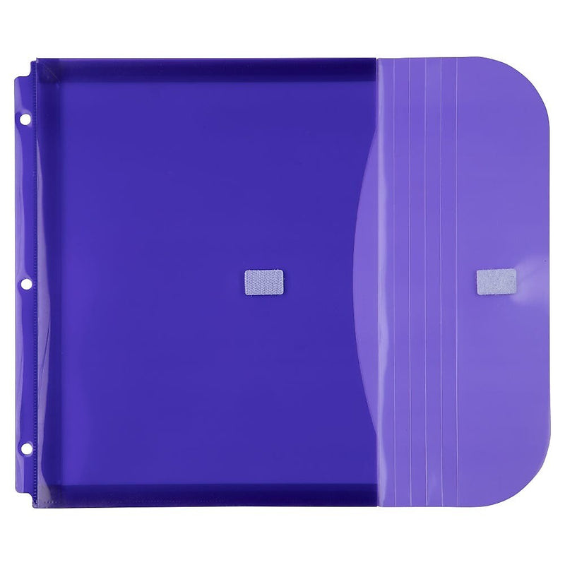 JAM Paper Plastic Binder Pocket, Purple, 3/Pack (218VB1PUX3)