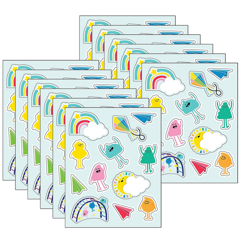 Carson Dellosa Education Happy Place Shape Stickers, Multicolored, 72/Pack, 12 Packs/Bundle (CD-168319-12)