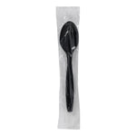 Dixie Individually Wrapped Plastic Teaspoon, Heavy-Weight, Black, 1000/Carton (PTH53C)