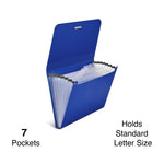 Staples Moisture Resistant Reinforced Plastic Filing Accordion File, 7-Pocket, Letter Size, Blue (TR52020)