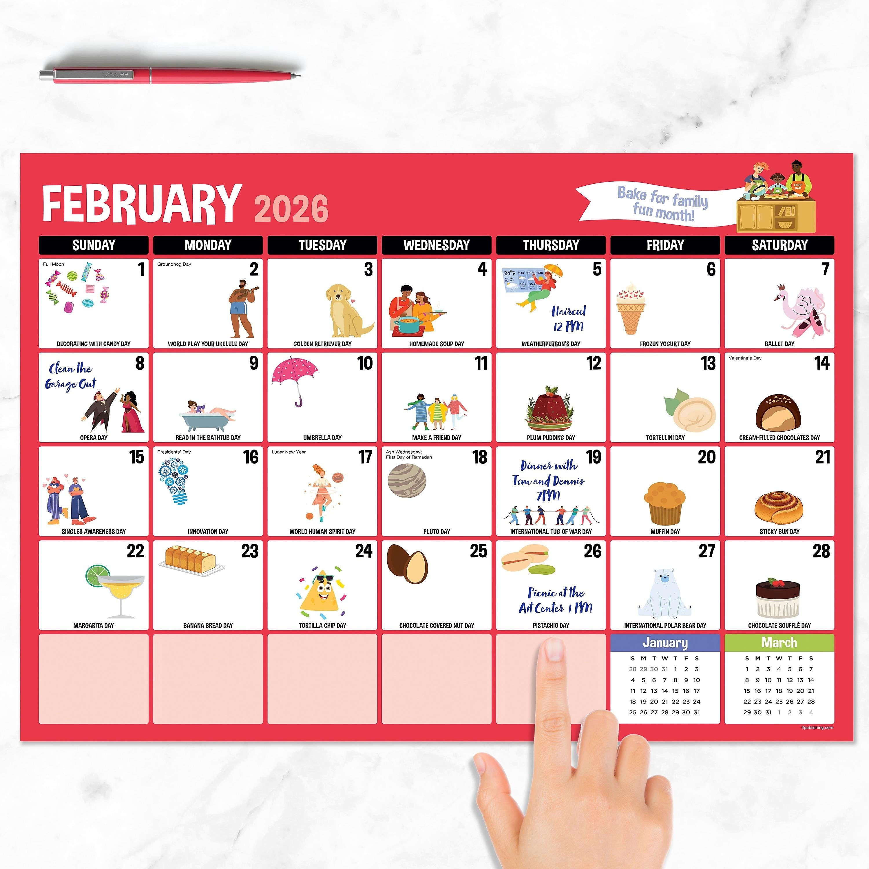 2026 TF Publishing 17" x 12" Monthly Desk Calendar, (26-8500)
