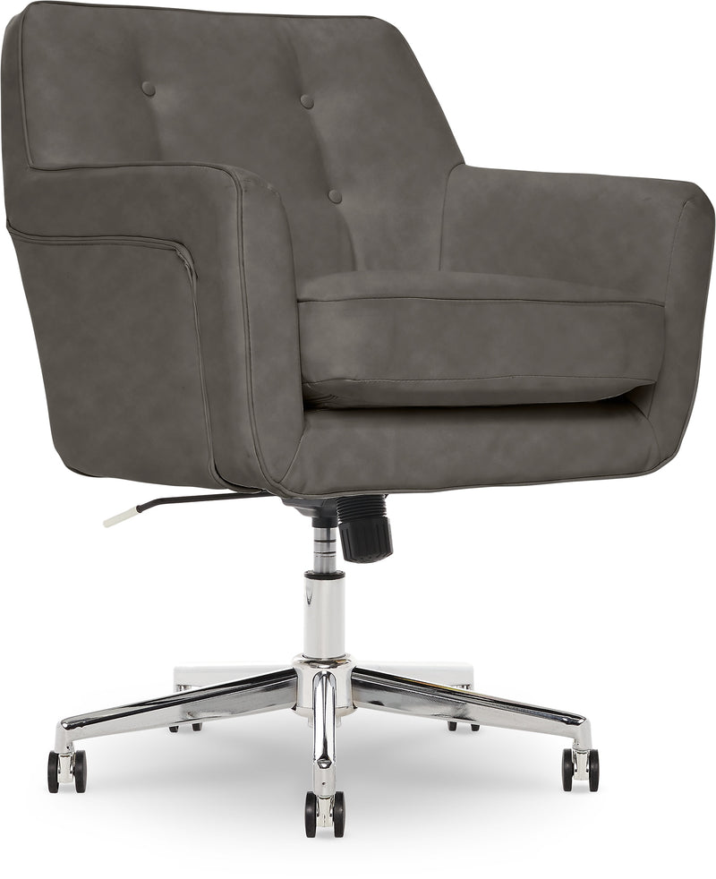 Serta Style Ashland Bonded Leather Swivel Computer and Desk Chair, Gray (47140G)