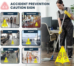 Alpine Industries Caution Wet Floor Sign, Yellow, 10/Pack (ALP498-20-10PK)