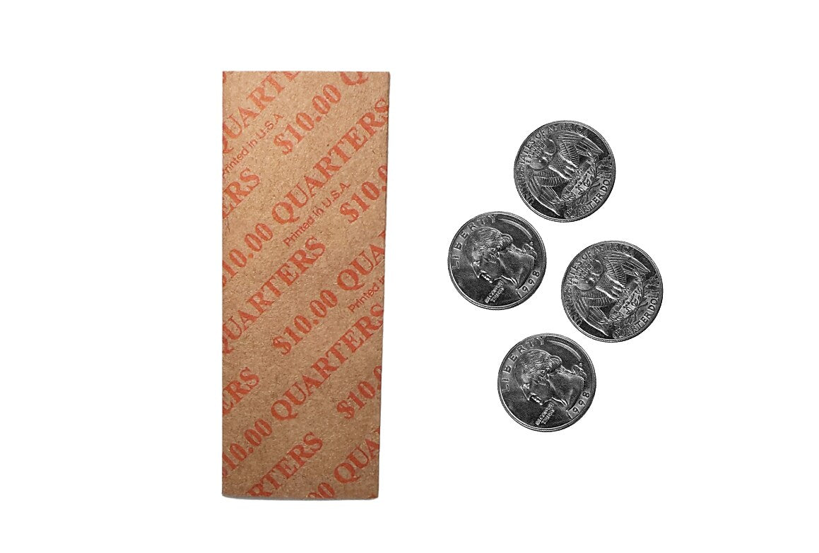 CONTROLTEK Coin Wrapper, Kraft/Orange, 1000/Pack (CNP57025)