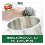 Scotch-Brite Heavy Duty Stainless Steel Scrubber, Gray/Silver, 12 Pads/Pack (84)