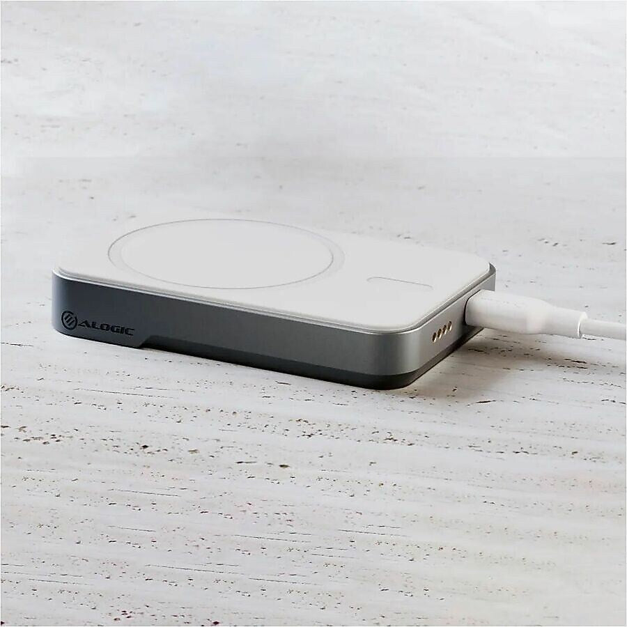 ALOGIC Matrix MagSafe Wireless USB-C Power Bank for Multiple Brands, 5100 mAh, White (MSPB5KWH)