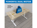 Mount-It! Ultimate 55"W Electric Rectangular Adjustable Standing Desk, Maple/White (MI-18077)