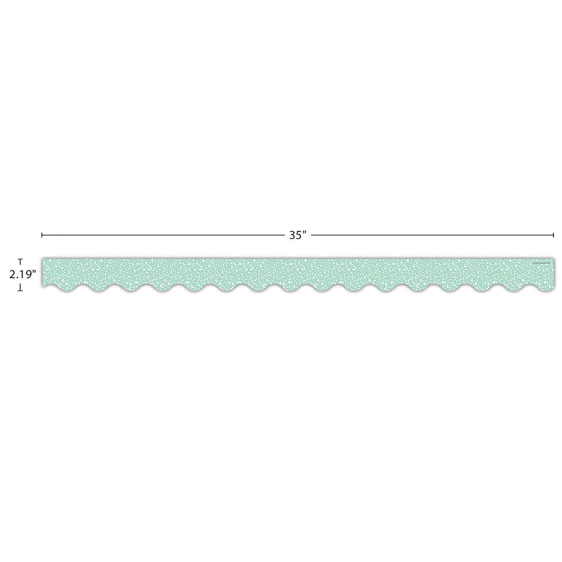 Teacher Created Resources Border Trim, 2.19" x 2.92', Composition Green Scalloped, 12/Pack, 6 Packs/Bundle (TCR9314-6)
