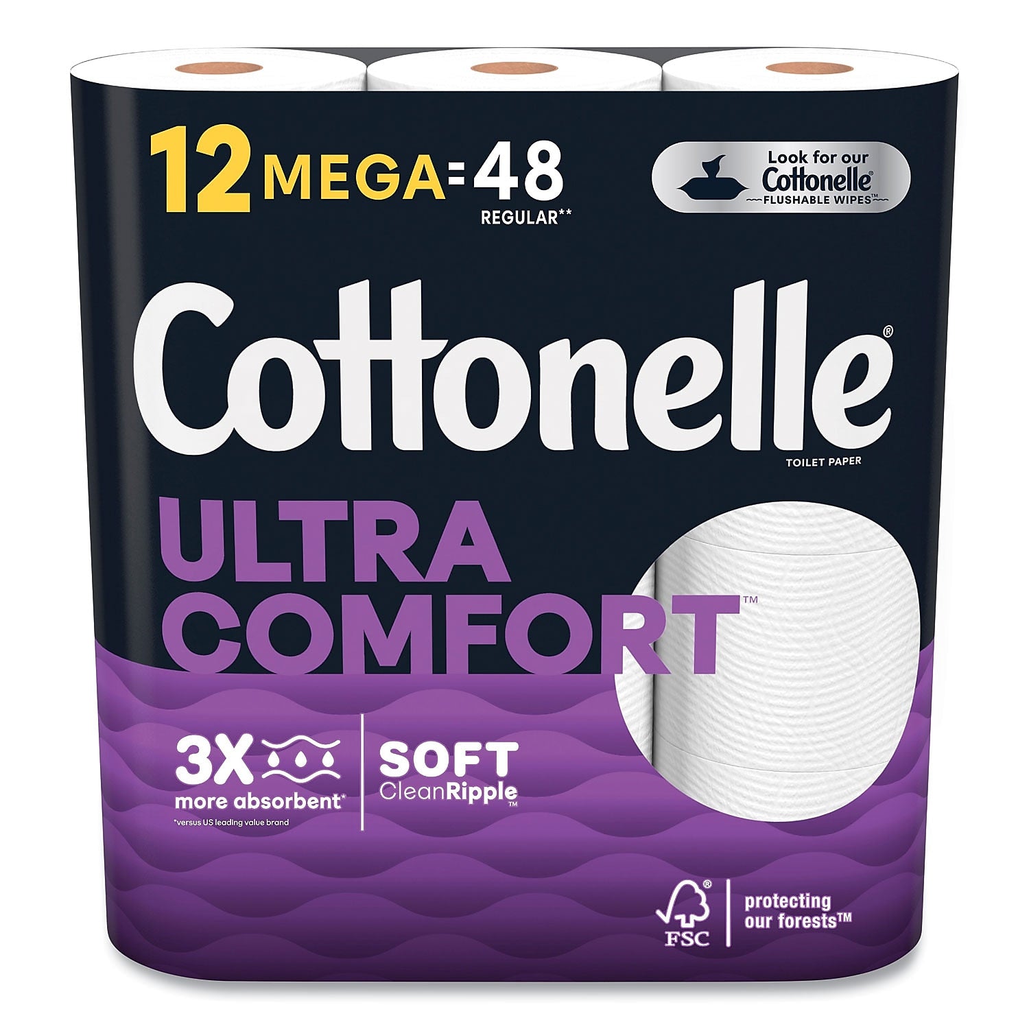 Cottonelle Ultra ComfortCare Toilet Paper, 2-Ply, White, 284 Sheets/Roll, 48 Rolls/Carton (KCM55494)