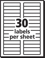 Avery TrueBlock Laser/Inkjet File Folder Labels, 2/3" x 3-7/16", White, 1,500 Labels/Pack (5366)