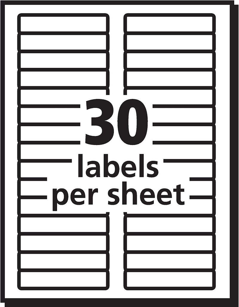 Avery TrueBlock Laser/Inkjet File Folder Labels, 2/3" x 3-7/16", White, 1,500 Labels/Pack (5366)