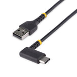 StarTech.com 6.6ft USB-A to USB-C Cable, Charge/Sync, Right-Angled USB C, Heavy-Duty, Black (R2ACR-2M-USB-CABLE)
