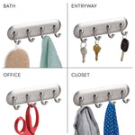 iDESIGN Wall Rack, Brushed Nickel, ABS, 4/Pack (28133M4)