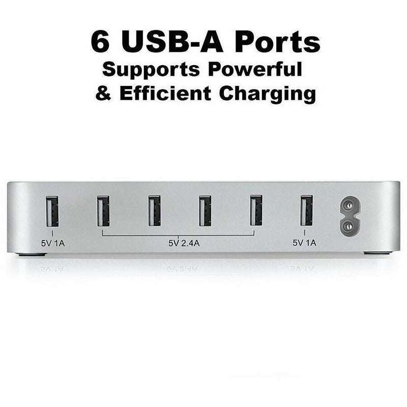 4XEM Charging Station, 50W, 4.9 ft., White (4X6PORTUSBACS)