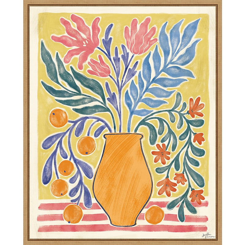 Amanti Art Cyprus and Orange Still Life V by Janelle Penner Framed Canvas Wall Art Print, 23" x 28" (A42677521108)