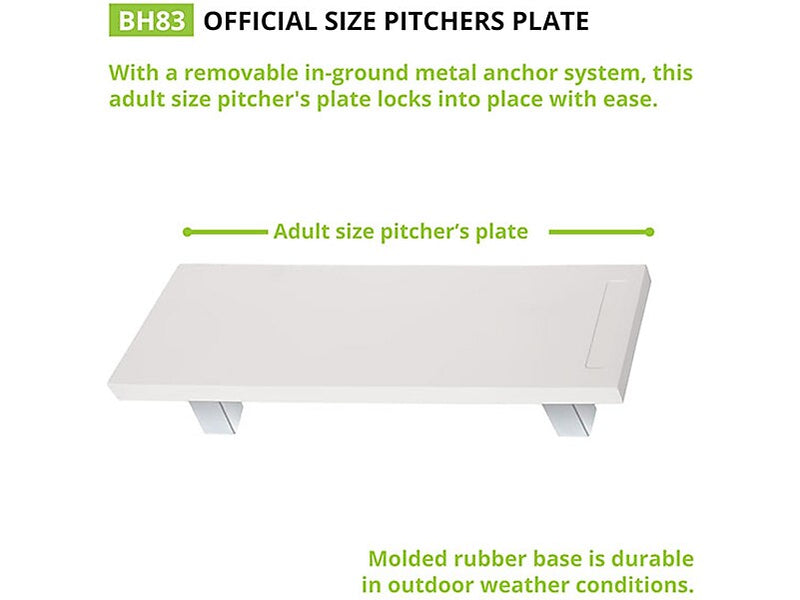 Champion Sports Baseball Pitcher's Plate, White (BH83)