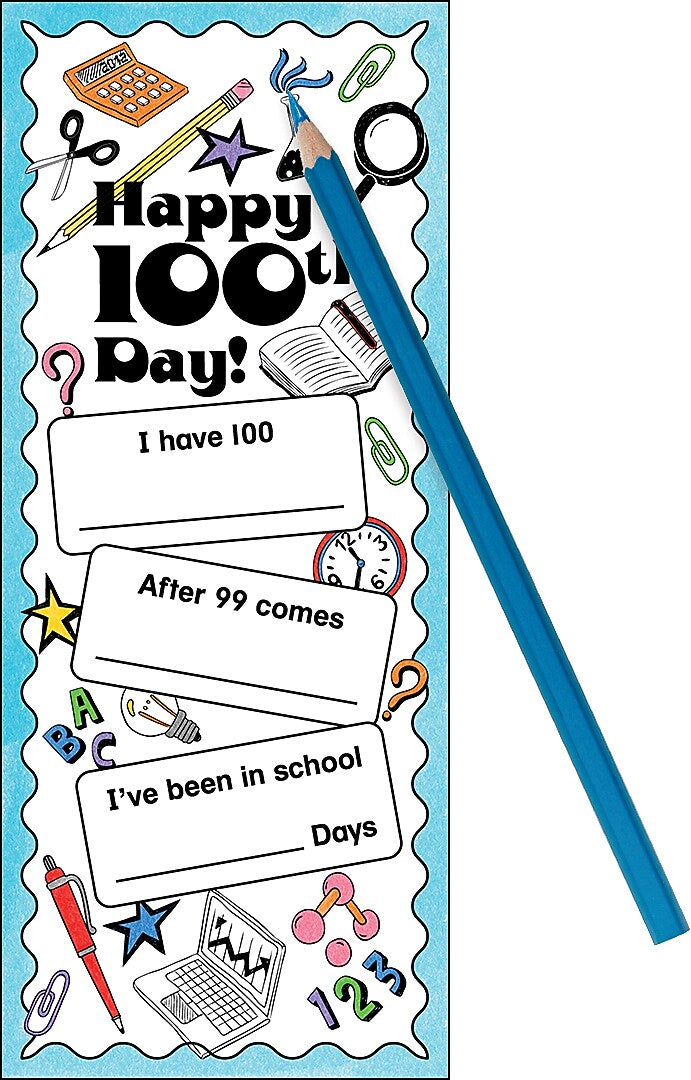Barker Creek Celebrate 100th Day Bookmark Set, 60/Pack (LL2199)