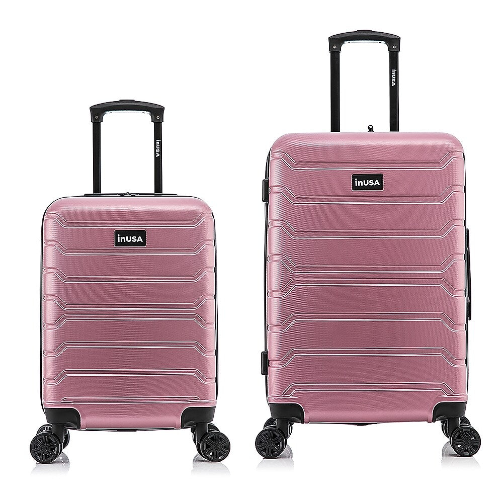 InUSA Trend 2-Piece Hardside Spinner Luggage Set, TSA Checkpoint Friendly, Rose Gold (IUTRE0SM-ROS)
