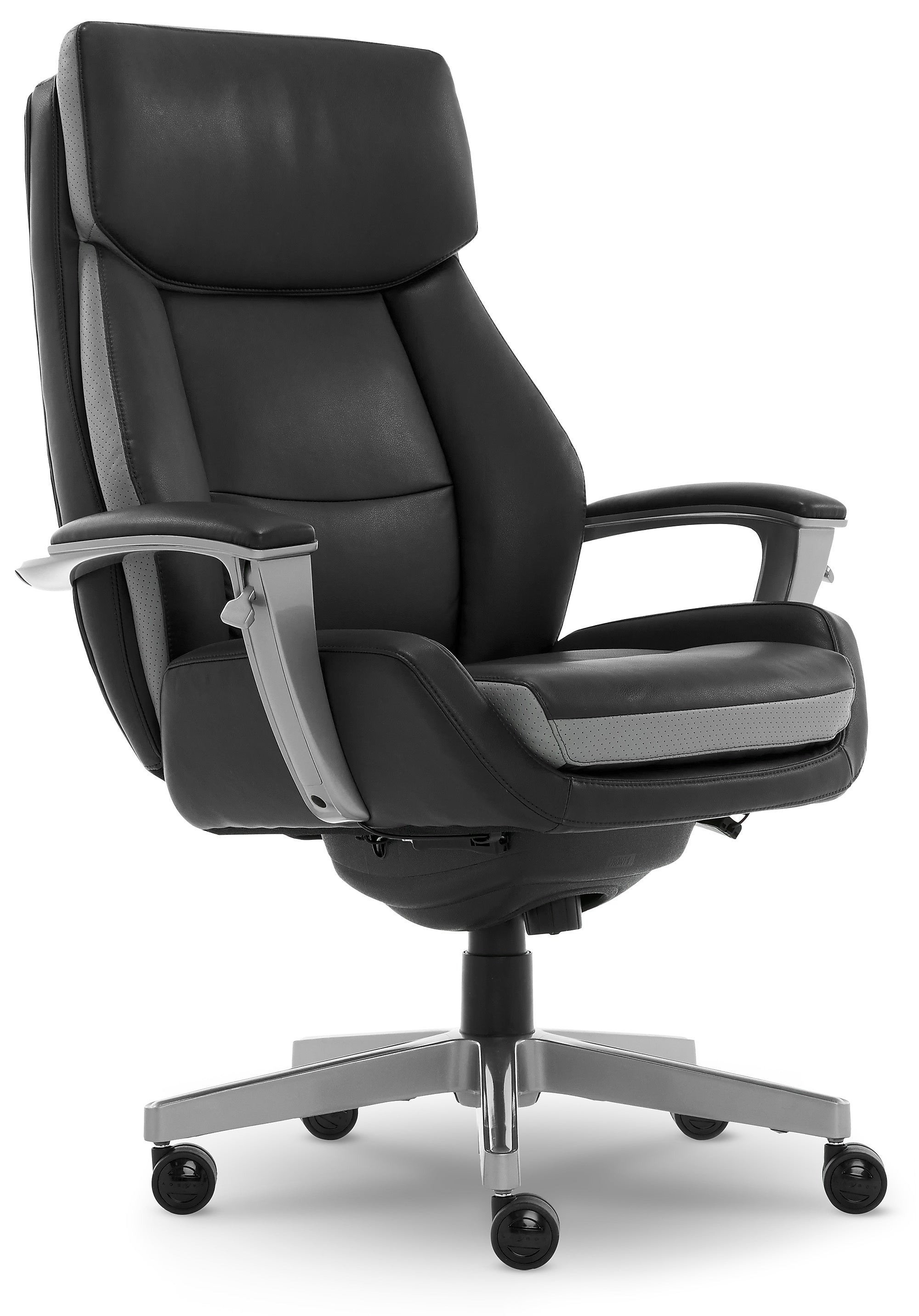 La-Z-Boy Alton Ergonomic Bonded Leather Swivel Executive Chair, Black (51544)