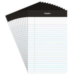 Staples Notepads, 5" x 7.25", Narrow Ruled, White, 50 Sheets/Pad, Dozen (ST57338)