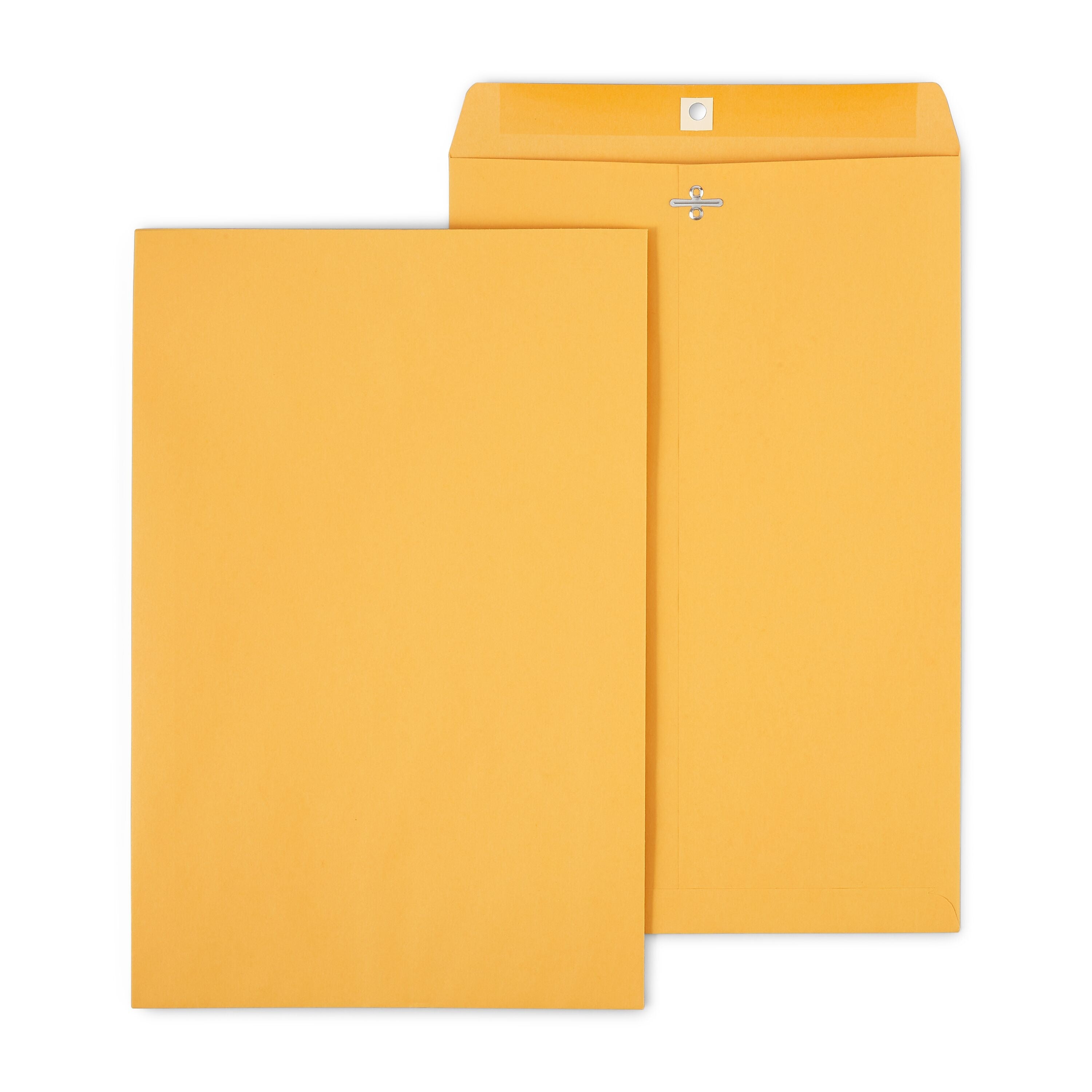 Staples Clasp & Moistenable Glue Kraft Catalog Envelopes, 10"L x 15"H, Brown, 100/Box (535021/19814)
