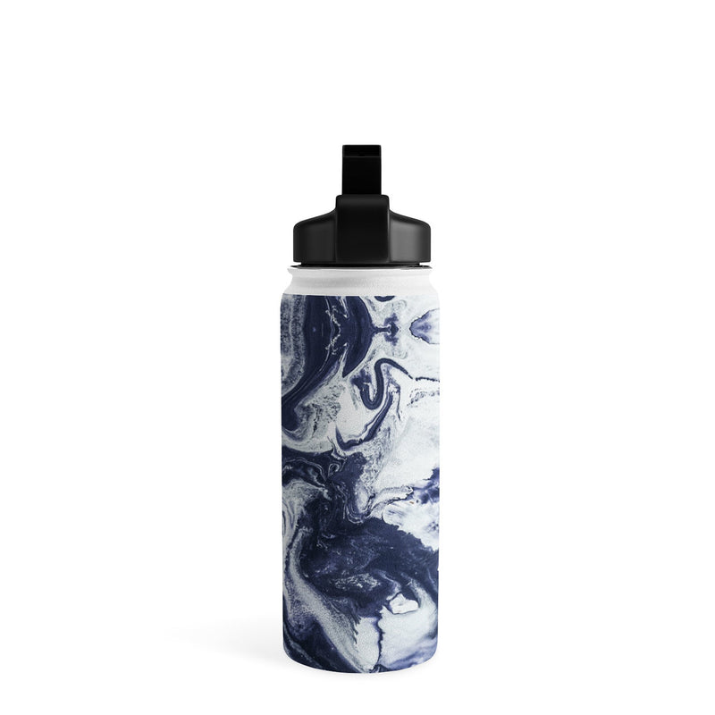 DENY Designs Marble Indigo Stainless Steel Double Wall Insulated Water Bottle, 18 oz. (75351-WBTL05)
