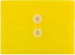 JAM Paper Premium Plastic Filing Envelope with Button & String Closure, Yellow, 3/Pack (920B1YEX3)