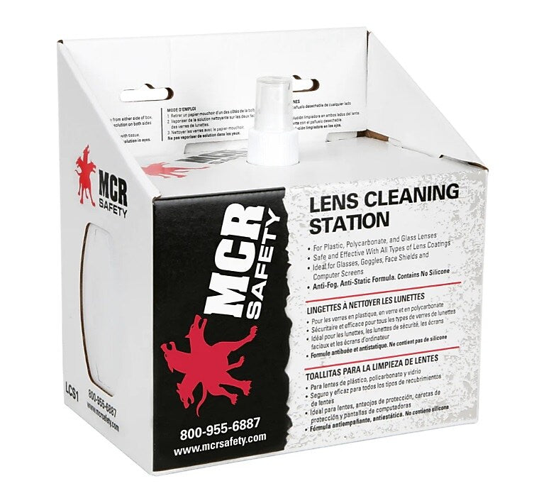 MCR Safety Disposable Lens Cleaning Station, 8 oz., White (135-LCS1)