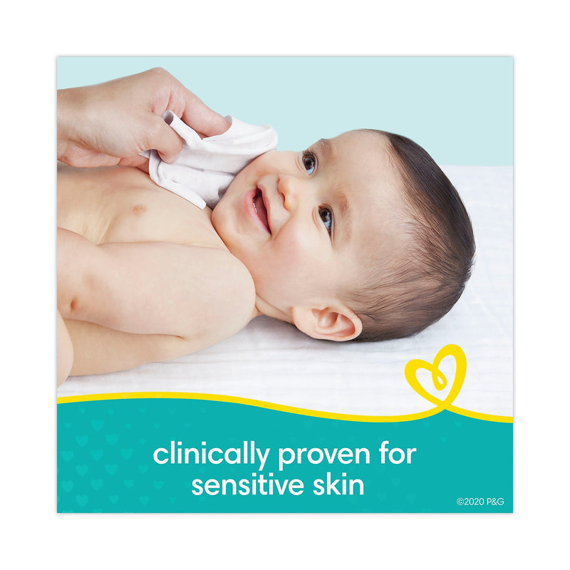 Pampers Sensitive Baby Wipes, 1-Ply, 6.8 x 7,  Unscented, White, 56/Pack (PGC87076EA)