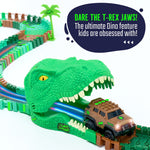 JITTERYGIT Dino Wild Race Track Site Toy Set, 177 Pieces/Pack (DINO-TRACK-GID-JOURNEY-SET - GREEN)