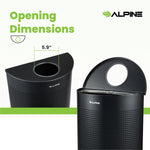 Alpine Industries Stainless Steel Trash Can, 12 Gallon, Black (ALP438-12HR-BLK)