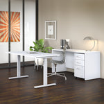Bush Business Furniture Studio C 60"W Credenza Desk, White (SCD360WH)