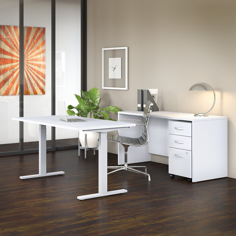 Bush Business Furniture Studio C 60"W Credenza Desk, White (SCD360WH)