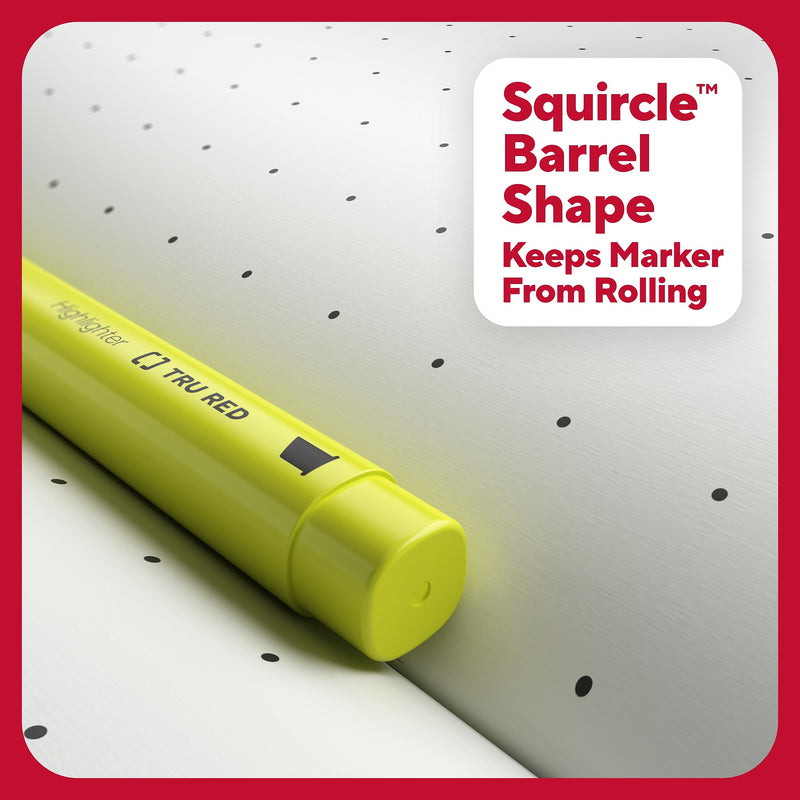 TRU RED™ Pocket Stick Highlighter with Grip, Chisel Tip, Yellow, 36/Pack (TR54582)