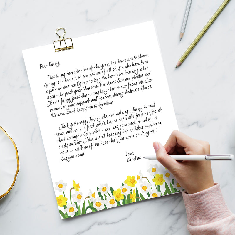 Great Papers Daffodil Meadow Delight Everyday Letterhead, Multicolored, 50 Sheets/Pack (2025005)