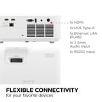 ViewSonic 5000 Lumens 1080P Laser Projector with 1.6x Optical Zoom, White (LS741HD)