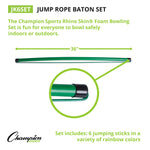 Champion Sports Jump Rope Stick Set, Multicolor, 6/Set (CHMP532)