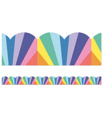 Carson Dellosa Education We Stick Together Rainbow Burst Scalloped Bulletin Board Borders, 13/Pack (108518)