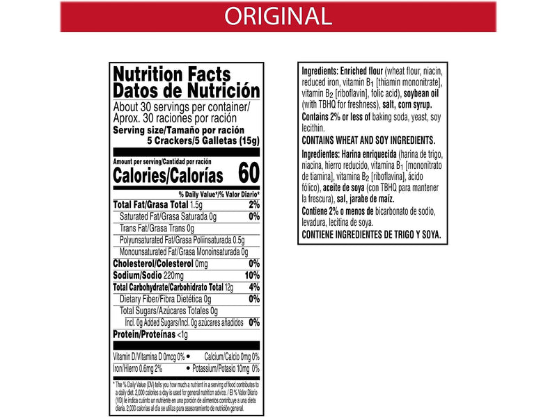 Kellogg's Zesta Original Saltine Crackers, 16 oz. (3010000133)