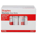 Staples® Washable Glue Sticks, 0.28 oz., Clear, 36/Pack (ST44777)