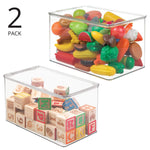 iDESIGN Storage Container with Hinged Lid, Plastic, Clear, 2/Pack (29192M2)