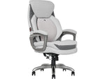 Sharper Image S-600 Active Lumbar Heated Ergonomic Bonded Leather Swivel Executive Massage Chair, Off-White (60098-OWHT)