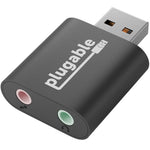 Plugable USB to Audio In/Out Male/Female Data Transfer Adapter, Black (USB-AUDIO)