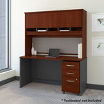 Bush Business Furniture Westfield 60"W Office Desk with Hutch and Mobile File Cabinet, Hansen Cherry (SRC014HCSU)