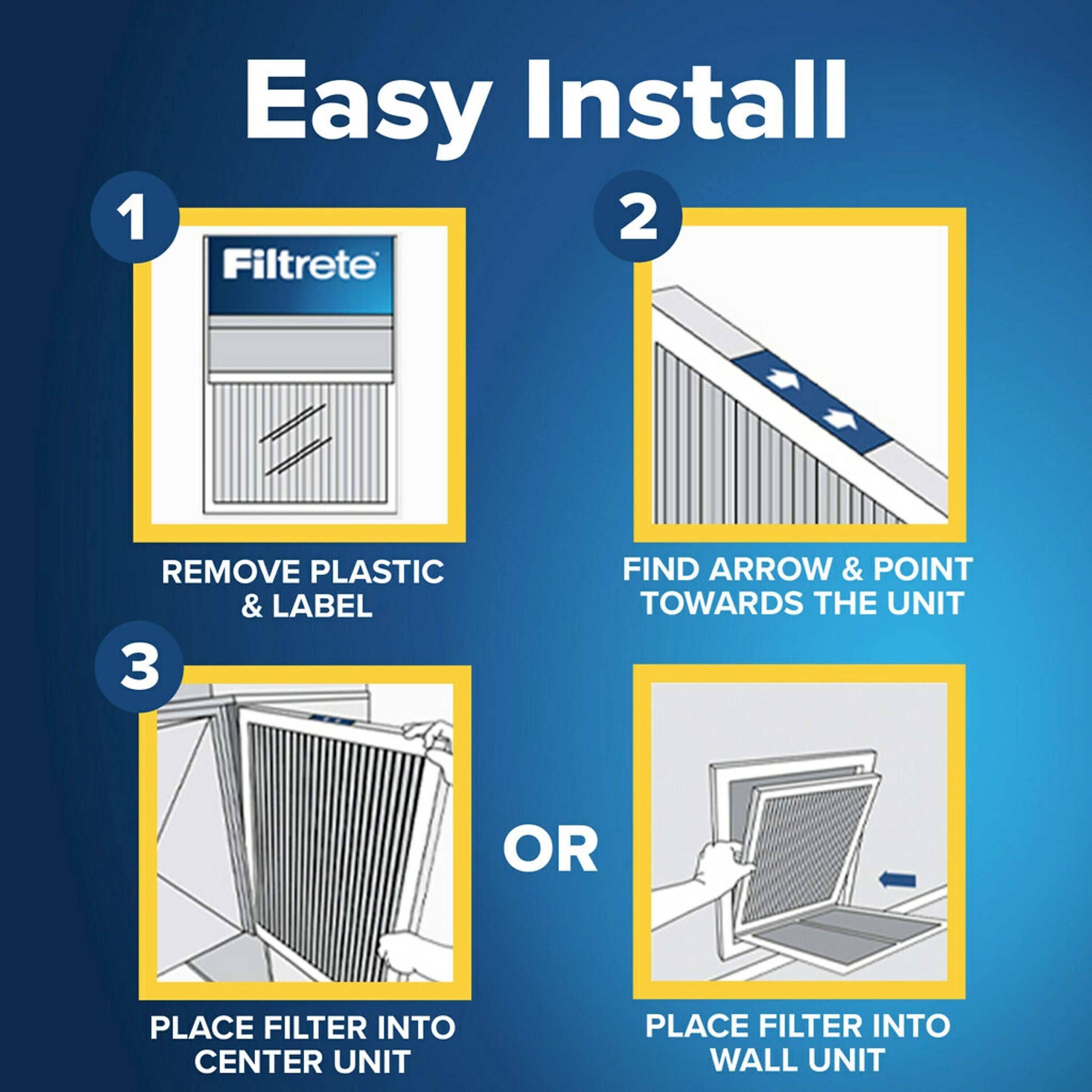 Filtrete Allergen Defense 14" x 25" x 1" Pleated Air Filter, MERV 11, 4/Carton (1000 MPR)