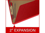 Medical Arts Press Pressboard Classification Folder, 2 Dividers, 2" Expansion, Letter Size, Deep Red, 10/Box (DV-T42-26-3DRD)