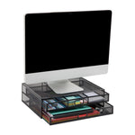 Mind Reader Two-Tier Monitor Stand Laptop Riser, Up to 30 lbs., Black (2TDMESHY-BLK)