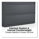 Alera 5-Drawer Lateral File Cabinet, Letter/Legal Size, Lockable, 67.63"H x 42"W x 18.63"D, Charcoal (ALEHLF4267CC)